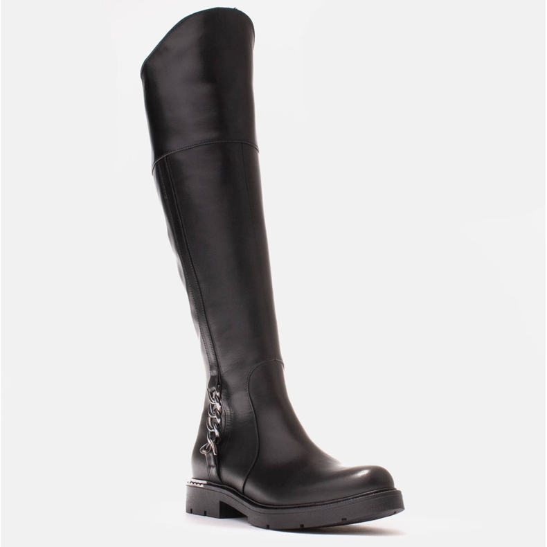 Marco Shoes Botas de cano altas com borracha e corrente preto 1 Marco Shoes Botas de cano altas com borracha e corrente preto 1