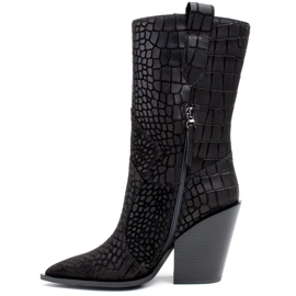 Marco Shoes Marco bota botas de cowboy de 1408K com motivo de animais preto 1 Marco Shoes Marco bota botas de cowboy de 1408K com motivo de animais preto 1