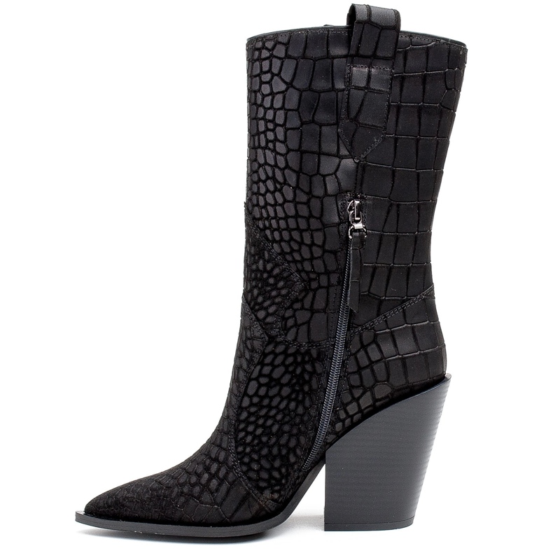 Marco Shoes Marco bota botas de cowboy de 1408K com motivo de animais preto 1 Marco Shoes Marco bota botas de cowboy de 1408K com motivo de animais preto 1