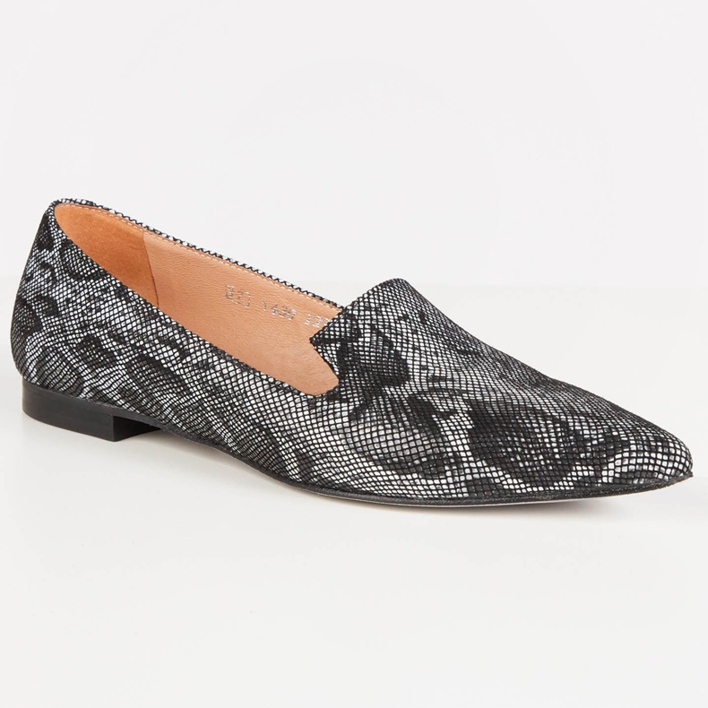 Marco Shoes Senhores de pele de cobra negra preto 1