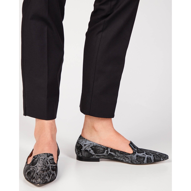 Marco Shoes Senhores de pele de cobra negra preto 2