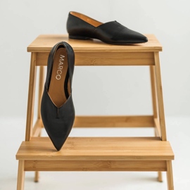 Marco Shoes Bailarinas femininas Black Marco 1285P com recorte preto 2 Marco Shoes Bailarinas femininas Black Marco 1285P com recorte preto 2