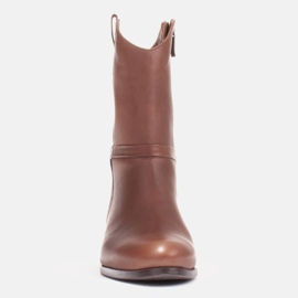 Marco Shoes Botas Marco com salto baixo feitas de couro natural delicado marrom 1