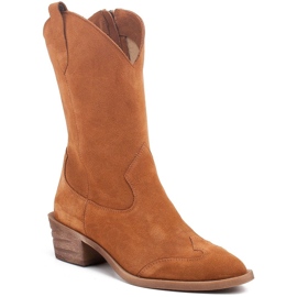 Marco Shoes Botas de cobre feitas de camurça natural castanho 1