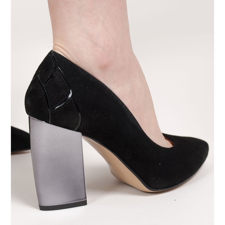 Marco Shoes Sapatos pretos com salto metálico 2