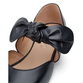 Marco Shoes Bailarinas pretas 1531P com um laço preto 2