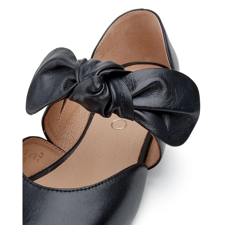Marco Shoes Bailarinas pretas 1531P com um laço preto 2