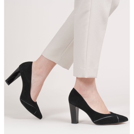 Marco Shoes Sapatilhas de camurça preta com um padrão preto 2