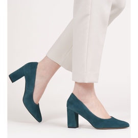 Marco Shoes Bombas azuis feitas de camurça natural azul 2