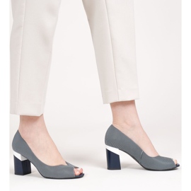 Marco Shoes Bombas listradas 1636P azul marinho 1