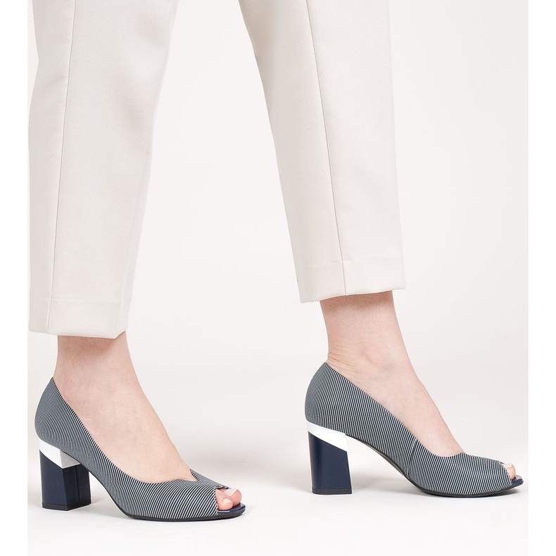 Marco Shoes Bombas listradas 1636P azul marinho 1