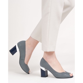 Marco Shoes Bombas listradas 1636P azul marinho 2