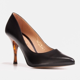 Marco Shoes Salto preto 1599P com salto âmbar 1