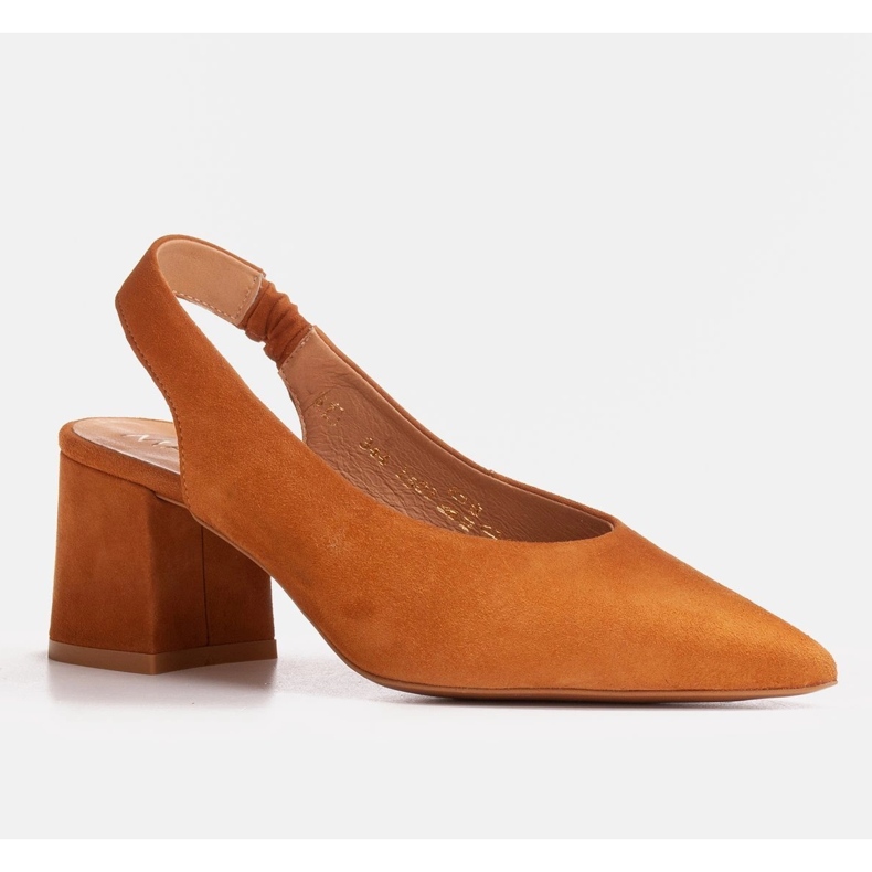 Marco Shoes Sapatos castanhos com salto de veludo natural marrom 2
