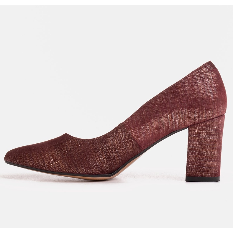 Marco Shoes Bombas Maroon 1527P feitas de camurça natural vermelho 1