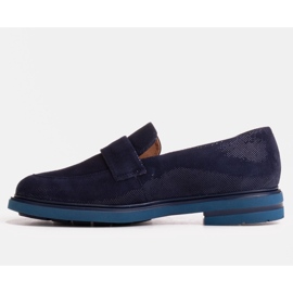 Marco Shoes Mocassins azul marinho com decoração de veludo azul-marinho 1