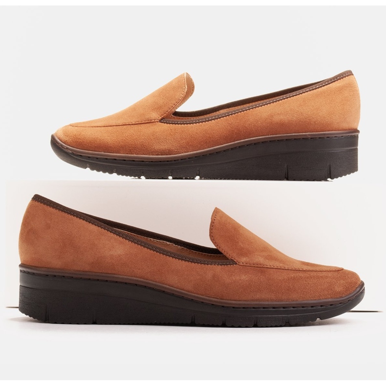 Radoskór Sapatos de cunha baixos confortáveis ​​para um pé mais largo castanho 1