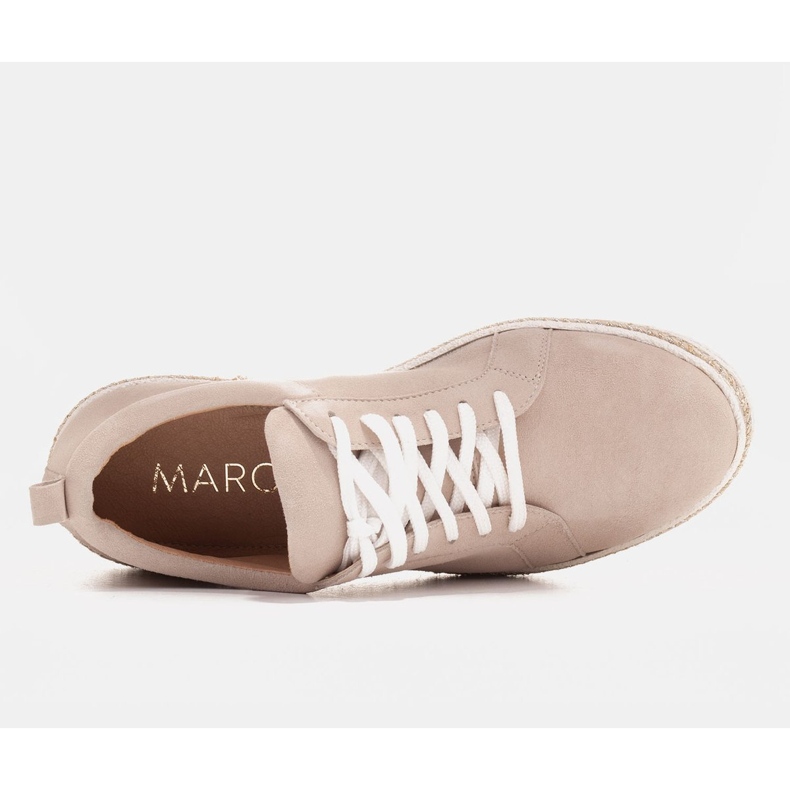 Marco Shoes Tênis de camurça com nó bege 1 Marco Shoes Tênis de camurça com nó bege 1