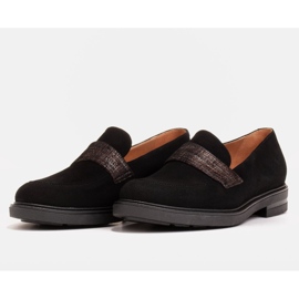 Marco Shoes Mocassins pretos com veludo com enfeites 2