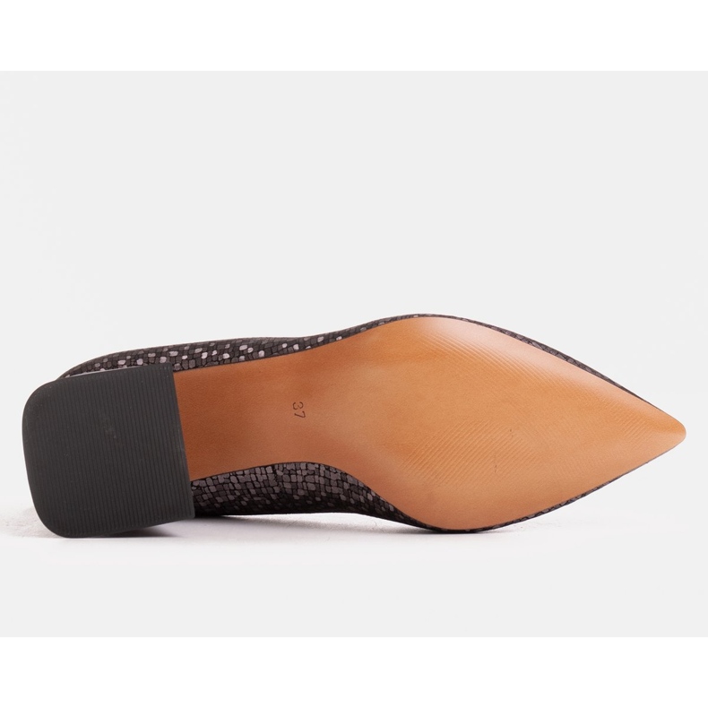 Marco Shoes Sapatos elegantes feitos de couro estampado cinza 1