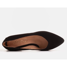 Marco Shoes Sapatilhas de couro preto com salto cromado 1