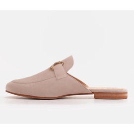 Marco Shoes Chinelos femininos de camurça com enfeite bege 2