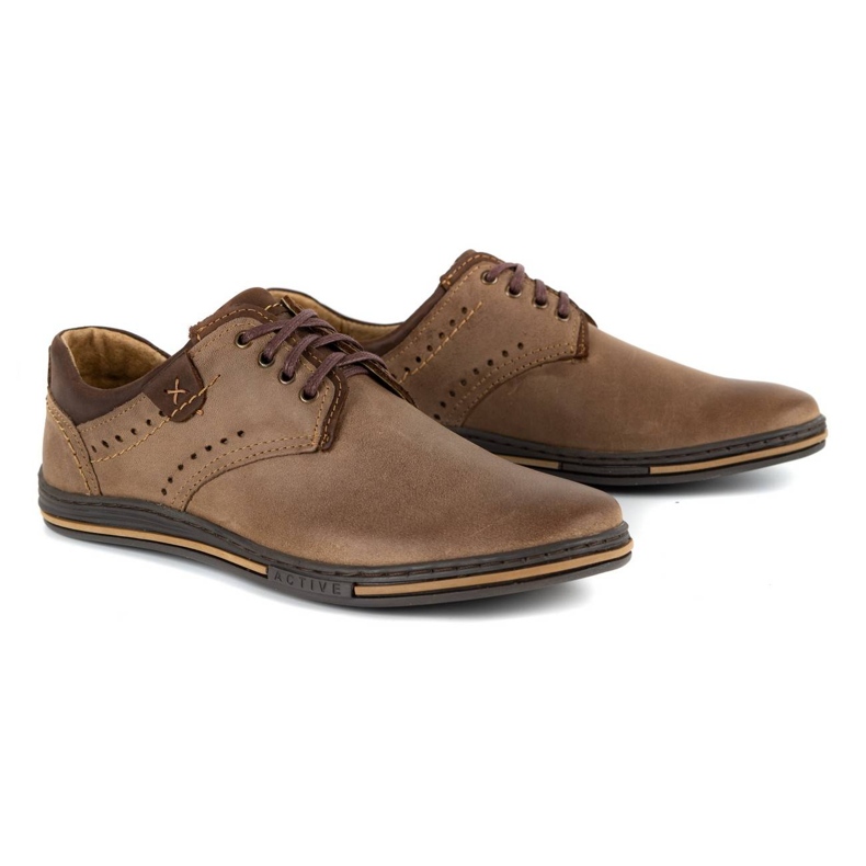 Polbut Sapatos casuais masculinos 402 castanhos marrom 2