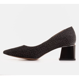 Marco Shoes Sapatos elegantes feitos de couro camurça preto 1