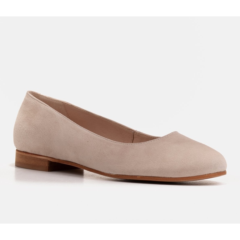 Marco Shoes Bailarinas elegantes feitas de camurça natural bege 1