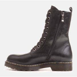 Marco Shoes Botas de cano alto, botas amarradas em sola translúcida preto 2