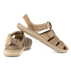 Olivier Sandálias de verão de couro para homem 230MA bege 3