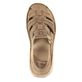 Olivier Sandálias de verão de couro para homem 230MA bege 5