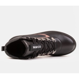 Marco Shoes Botins esportivos de couro com amarração preto 5