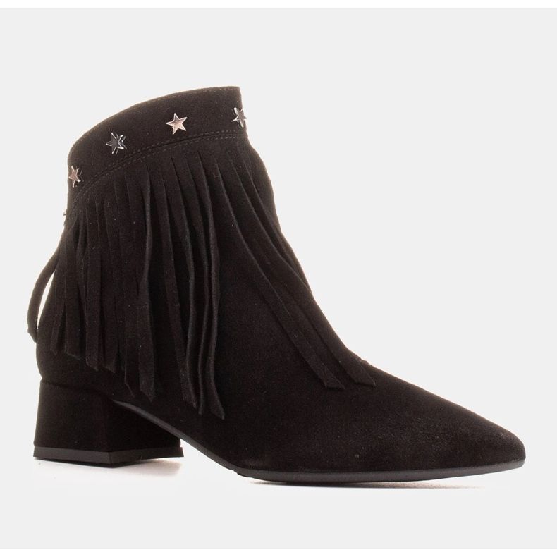 Marco Shoes Botas de camurça originais com franjas decorativas preto 1