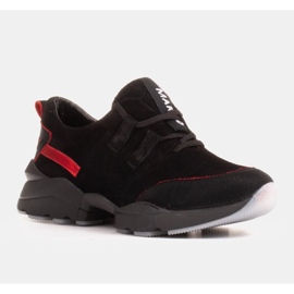 Marco Shoes Tênis esportivos feitos de camurça natural de alta qualidade preto 1