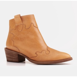 Marco Shoes Botas amarelas feitas de couro natural irregularmente enrugado amarelo 1