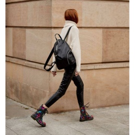 Marco Shoes Botas de cano alto, botas de couro nobuck com estampa floral cinza 1