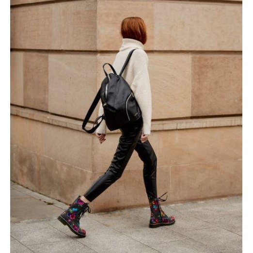 Marco Shoes Botas de cano alto, botas de couro nobuck com estampa floral cinza 1