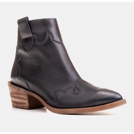 Marco Shoes Botas azul escuro feitas de couro granulado natural 2