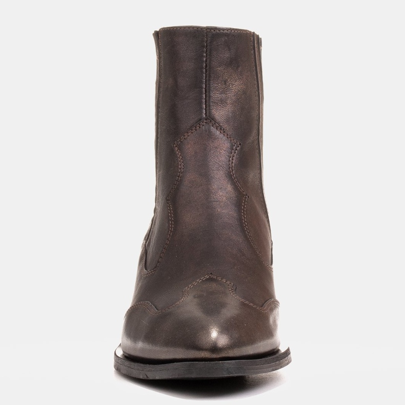 Marco Shoes Botas de cowboy pretas, couro dourado desbotado preto 1