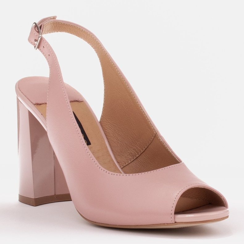 Marco Shoes Sandálias femininas de salto alto rosa 1