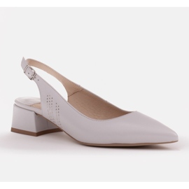 Marco Shoes Sandálias elegantes com jatos nas laterais cinza 1