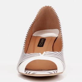 Marco Shoes Bombas com frente aberta, salto cromado prata 1