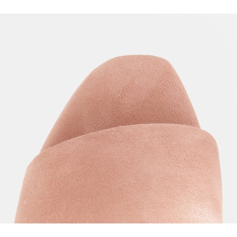 Marco Shoes Chinelos femininos Marco feitos de camurça natural rosa 2