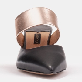 Marco Shoes Sapatos elegantes femininos para o verão preto dourado 1