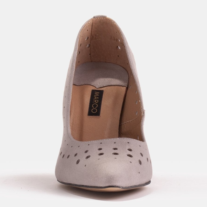 Marco Shoes Sapatilhas de camurça natural com perfuração decorativa cinza 1