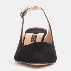 Marco Shoes Bombas feitas de camurça delicada com uma alça preto 1