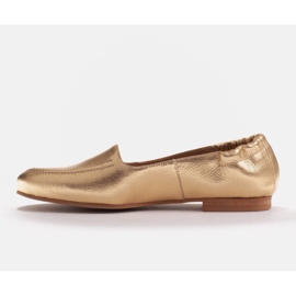 Marco Shoes Bailarinas femininas com elástico na parte superior dourado 5