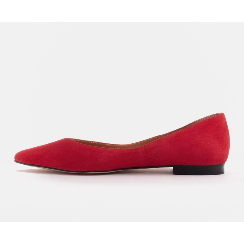 Marco Shoes Bailarinas femininas com laterais baixas vermelho 1
