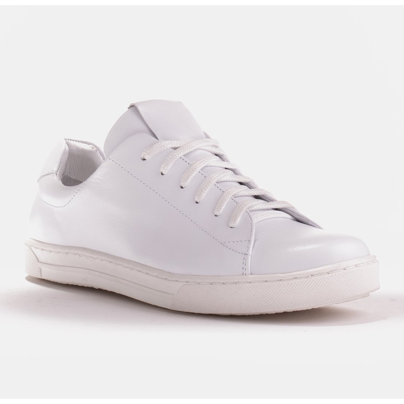 Marco Shoes Tênis esportivos feitos de couro granulado branco 1